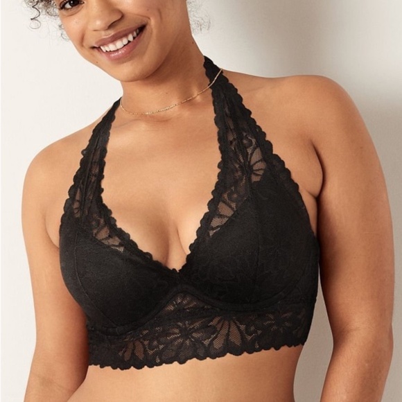 SOLD-PINK Victoria’s Secret Lace Halter Pushup Bra - Picture 3 of 7